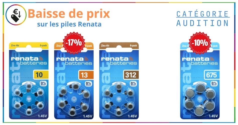 baisse des prix piles renata