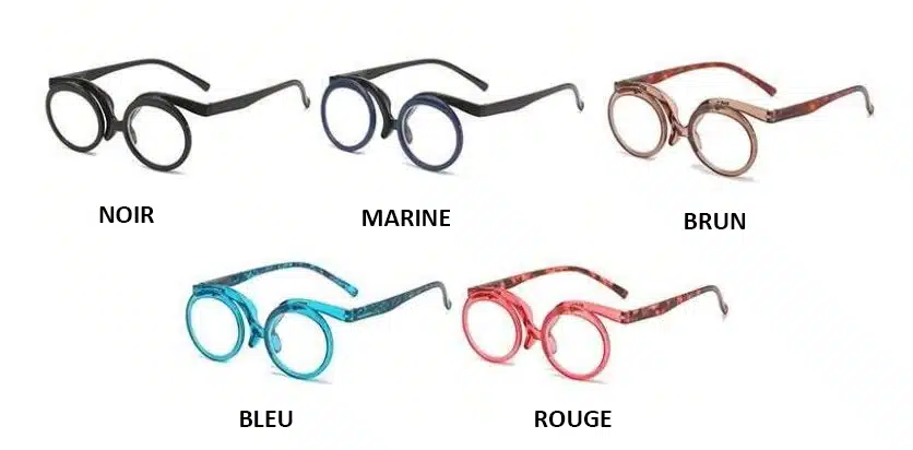 les différents choix de couleurs pour les lunettes de maquillage vintage