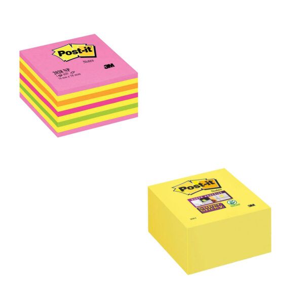 notes-repositionnables-post-it-rose et jaune